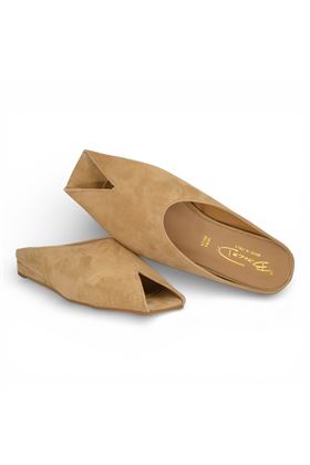 Sabot  Bianca D in camoscio colore sabbia. BIANCA D | 315-CAM.CAMEL